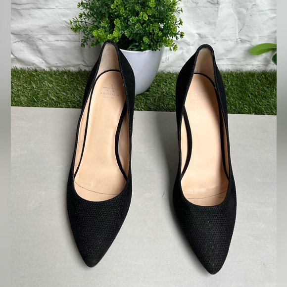 Aquatalia Pump black shoes for Women size 8.5  3” gently used/Made in Italy - Picture 10 of 15